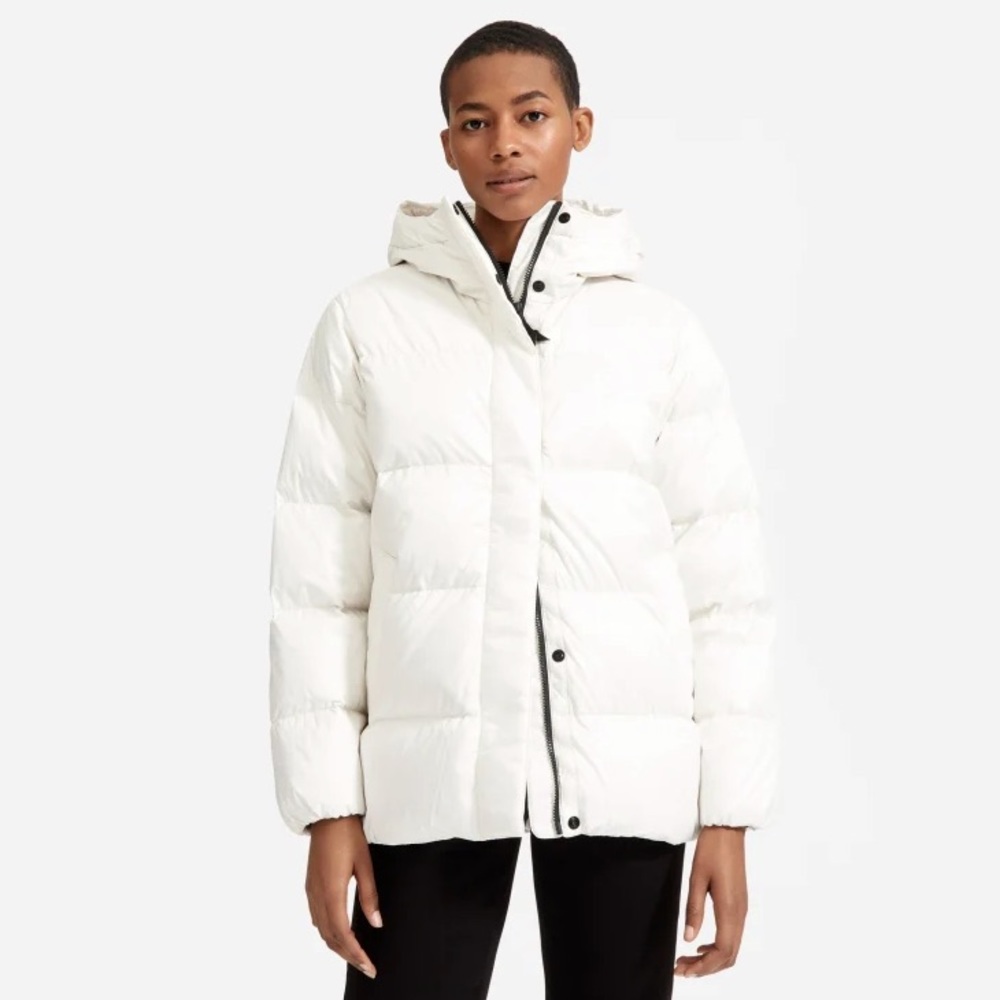 Everlane The Re:Down Puffy Puff Jacket, White Bone, XS